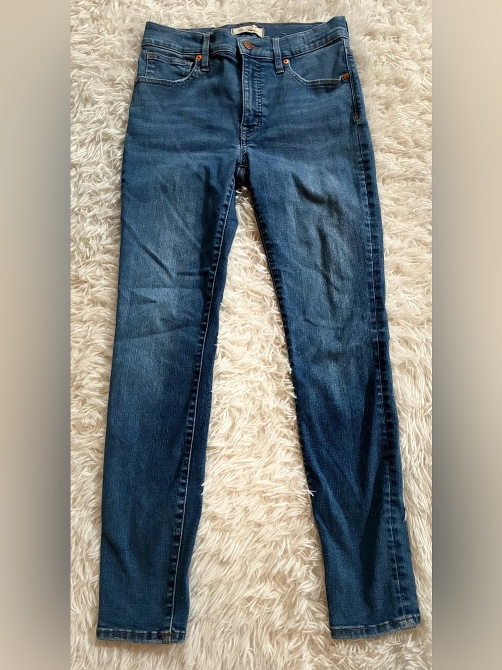 Madewell Casual Y2K Classic Denim Medium Wash 9" Mid Rise Skinny Blue Jeans 27